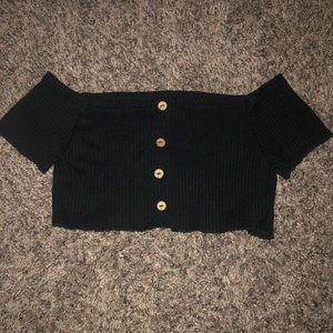 Black cropped top
